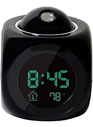 NXZ Plastic LCD Talking Digital Alarm Clock with Projector Time Display Watch and Talking Feature and LED Back Light Black
