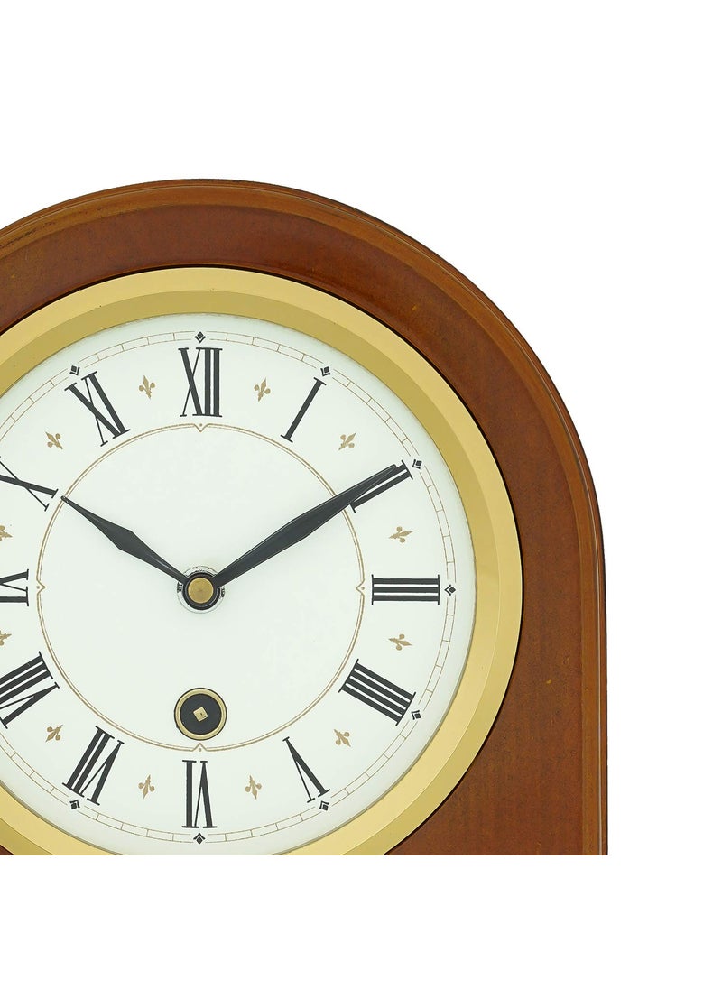 CHRONIKLE Vertical Wooden Case Analog Pendulum Roman Numbers Table Clock for Office Desk Study Room Home Decorations Gifts Size 23 x 8 x 335 CM Weight 1240 Gram Color Brown