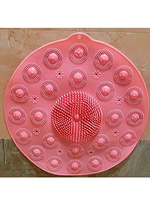 Ostin Round PVC Foot Scrubber Mat Foot Scrubber Washer Massager Pads Silicone Mat with NonSlip Suction Cups Bathroom