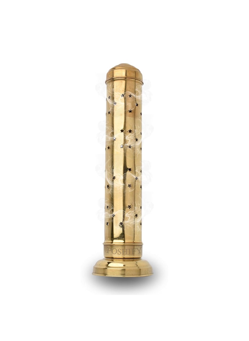 POSHIFY Agardan Pipe Holder Elegant Brass Stand for Agarbati Incense Sticks and Fragrances Perfect for Puja Room Meditation Space and Home Decor