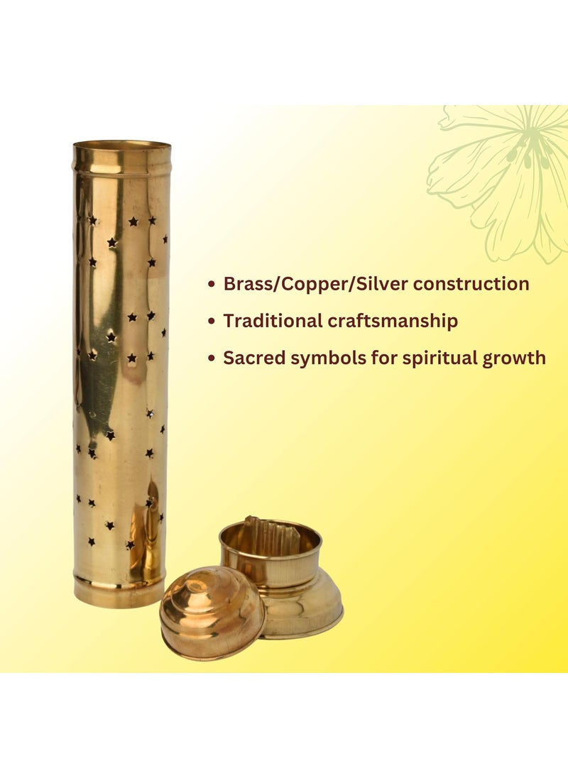 POSHIFY Agardan Pipe Holder Elegant Brass Stand for Agarbati Incense Sticks and Fragrances Perfect for Puja Room Meditation Space and Home Decor