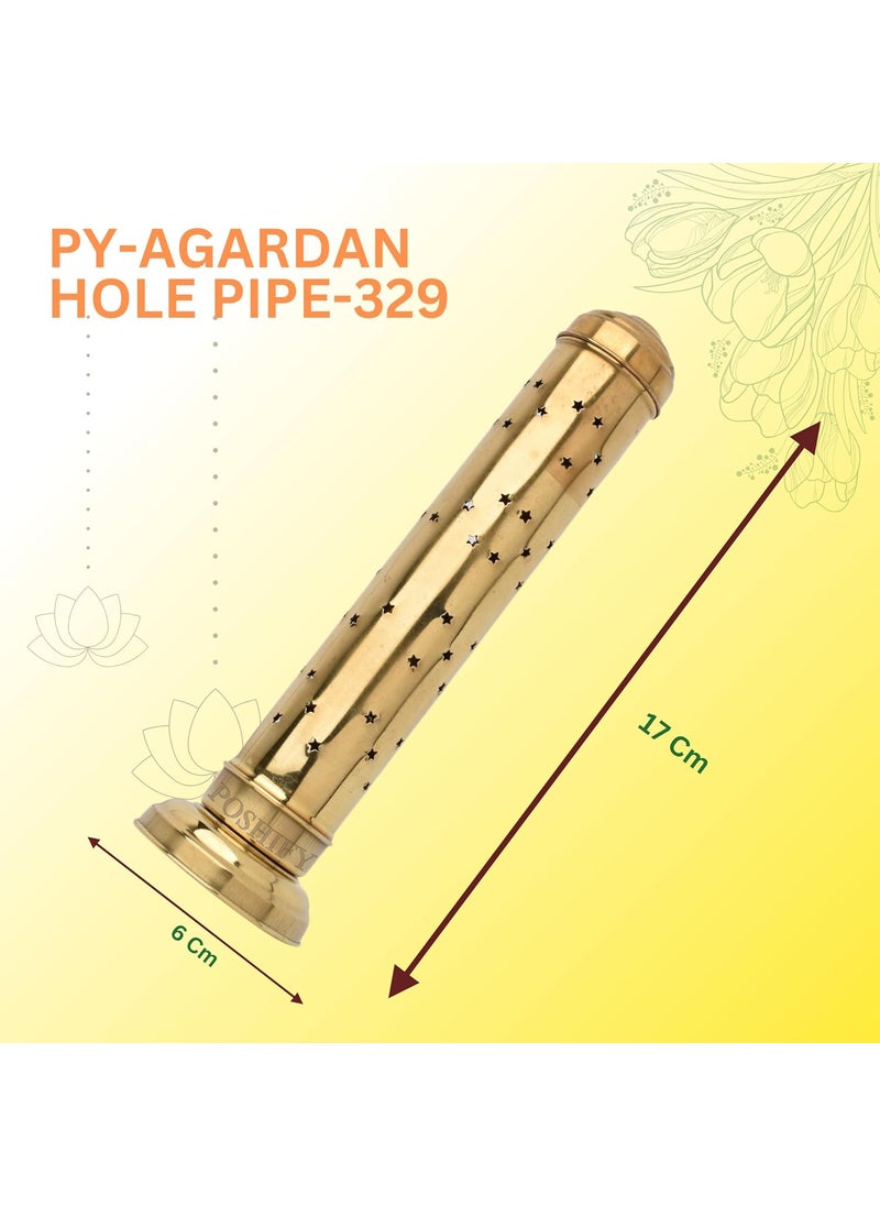 POSHIFY Agardan Pipe Holder Elegant Brass Stand for Agarbati Incense Sticks and Fragrances Perfect for Puja Room Meditation Space and Home Decor