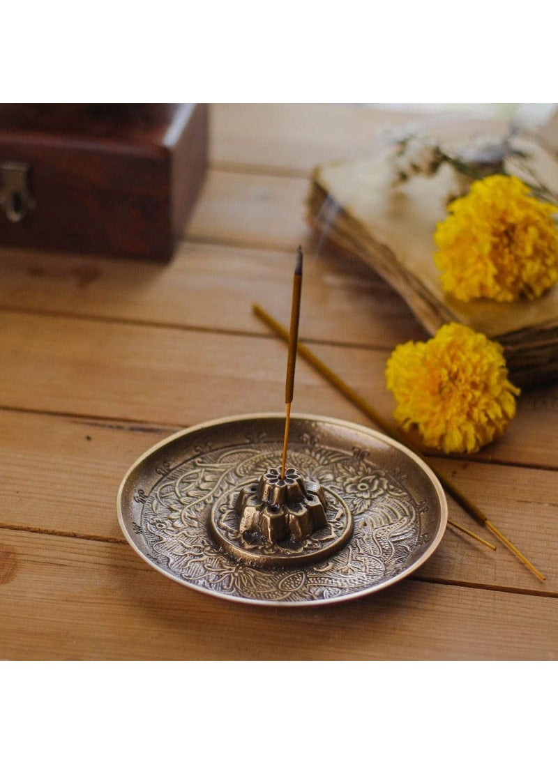 RITUALISTIC Oriental Incense Holder Incense Burner Pooja Items Loban Dani Holder Brass Dhoop Batti Stand Dhoop Dani Burner for Home Office Temple