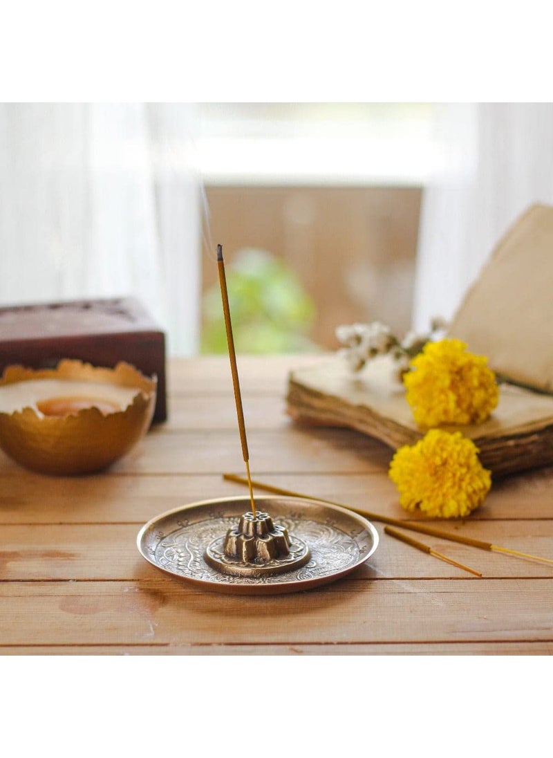 RITUALISTIC Oriental Incense Holder Incense Burner Pooja Items Loban Dani Holder Brass Dhoop Batti Stand Dhoop Dani Burner for Home Office Temple