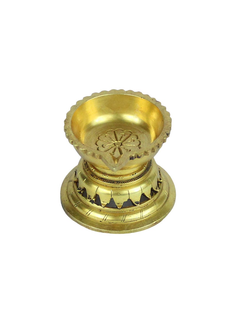 ARTVARKO Ethnic Carved Desiner Brass Diyas for Pooja Deepak for Puja Aarti Oil Lamp Pooja Articles Home Dcor Item Showpieces House Warming Decoration Religious Diwali Gifts