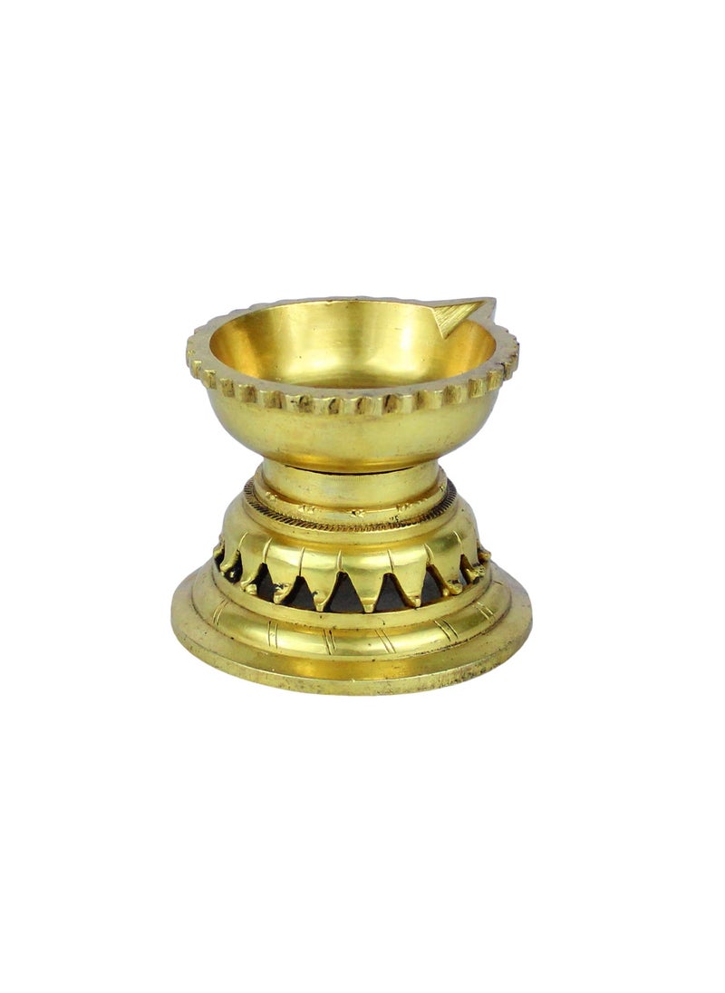 ARTVARKO Ethnic Carved Desiner Brass Diyas for Pooja Deepak for Puja Aarti Oil Lamp Pooja Articles Home Dcor Item Showpieces House Warming Decoration Religious Diwali Gifts
