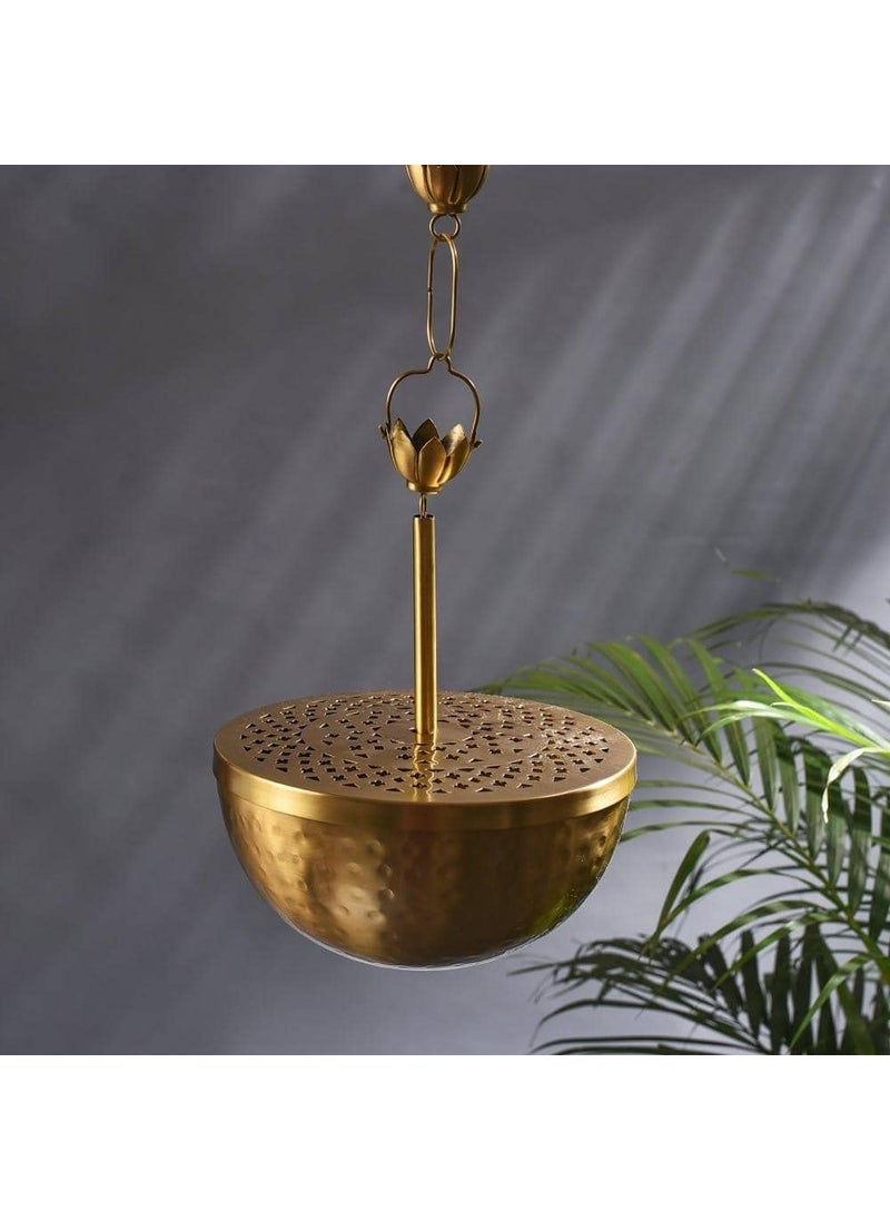 RITUALISTIC Home Purifying Brass Hanging Loban Gold Dhoop Holder and Candle Light Incense Burner Dhoop Dani Pooja Items Dhoop Batti Stand Sambrani Holder Pooja Room Decor