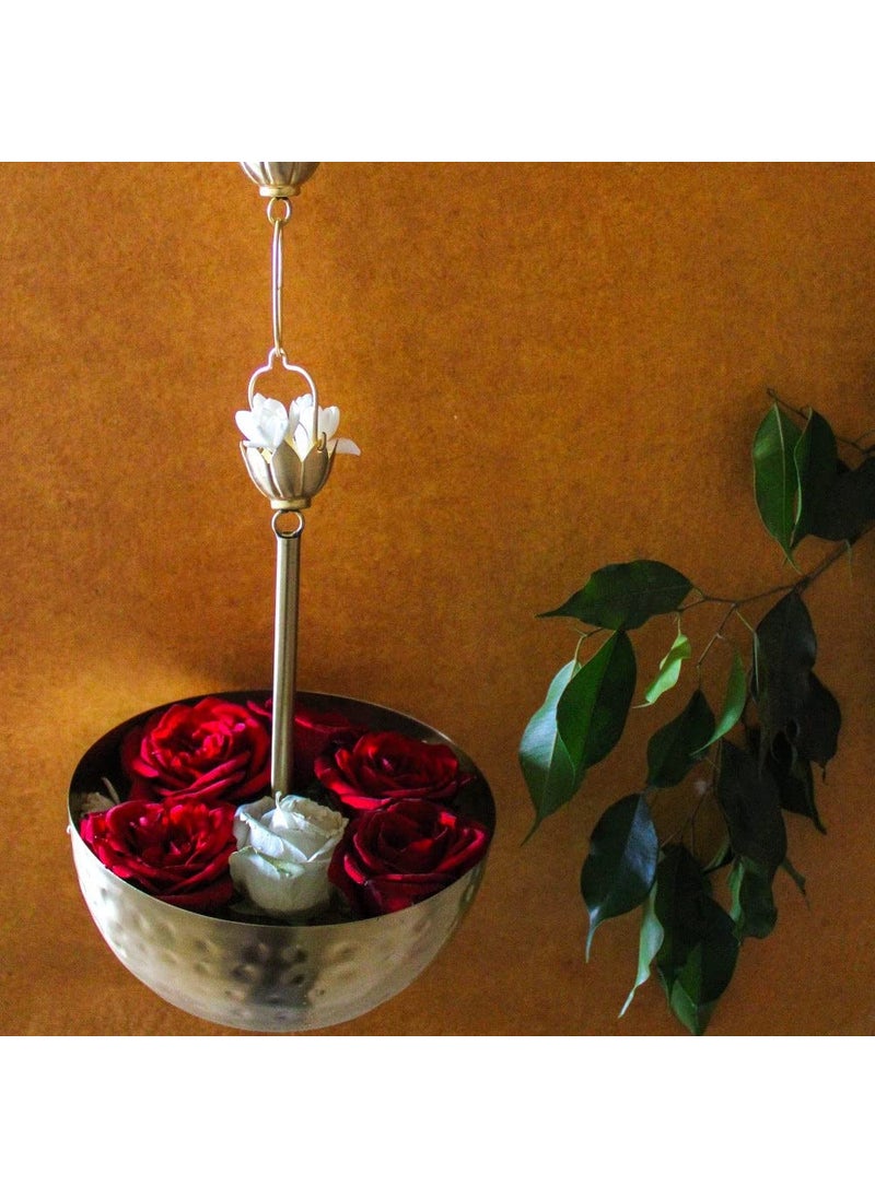 RITUALISTIC Home Purifying Brass Hanging Loban Gold Dhoop Holder and Candle Light Incense Burner Dhoop Dani Pooja Items Dhoop Batti Stand Sambrani Holder Pooja Room Decor