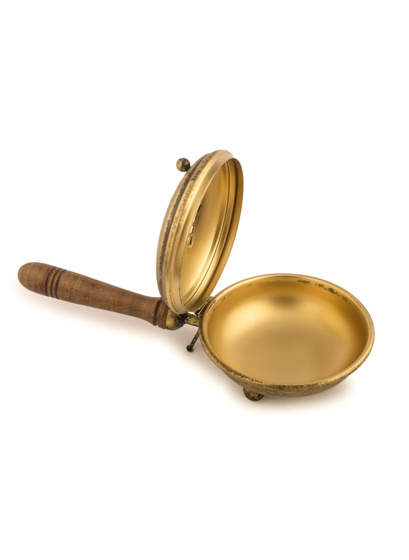 ServDharm Dhoop Dani Dhuni Loban Burner Diameter 43Metal Round gold