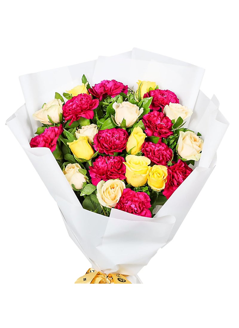 Flora Dlite Blushing Harmony Flower Bouquet Gifts for Women Gifts for Men Soft Pink and White Flowers in Harmony