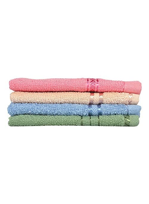 JENNY DENIAL 100 Cotton Soft Absorbent 300 GSM Face Towel Set of 12 pcs Size 27 27Cm Small Multi Color