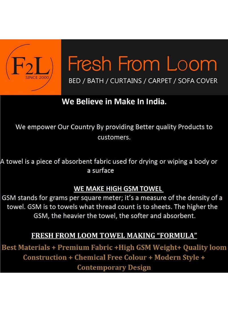 FRESH FROM LOOM Cotton Towel for Men and Women Premium Fabric for Men and Women Premium 2 Hand and 2 Face 4pc Set 500 GSM Towels White