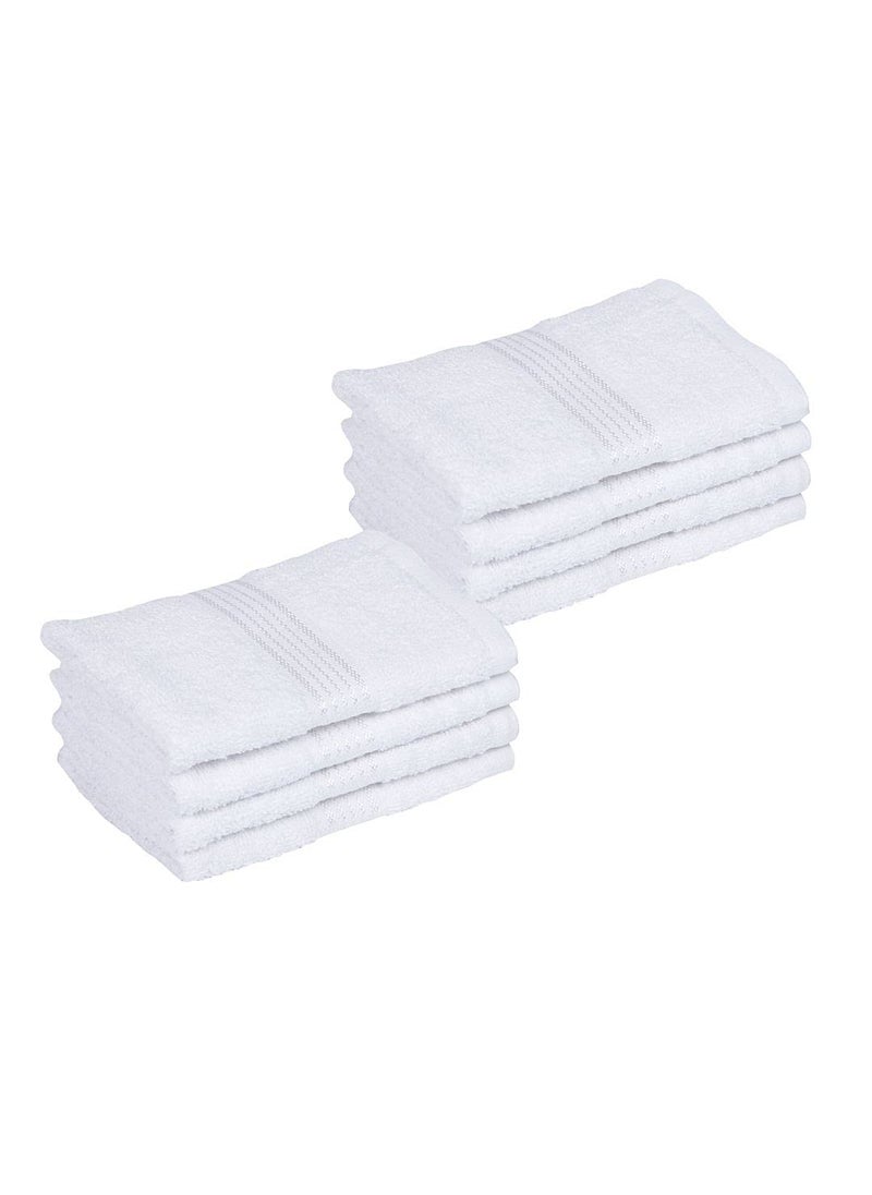 KOPA Quick Dry 100 Cotton Soft Terry Towel 8pc Face Towel dross Quick Dry 100 Cotton Super Absorbent Lightweight Odour Free for Men Women Kids SolidWhite