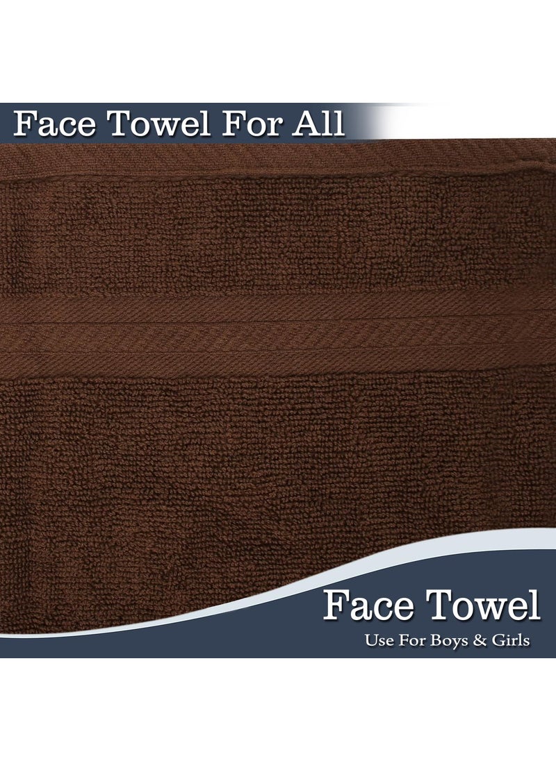 FRESH FROM LOOM face Towels Set Wash Clothes Face Towels Towels for Home Gym or Sports 13 X 13 Inch Brown