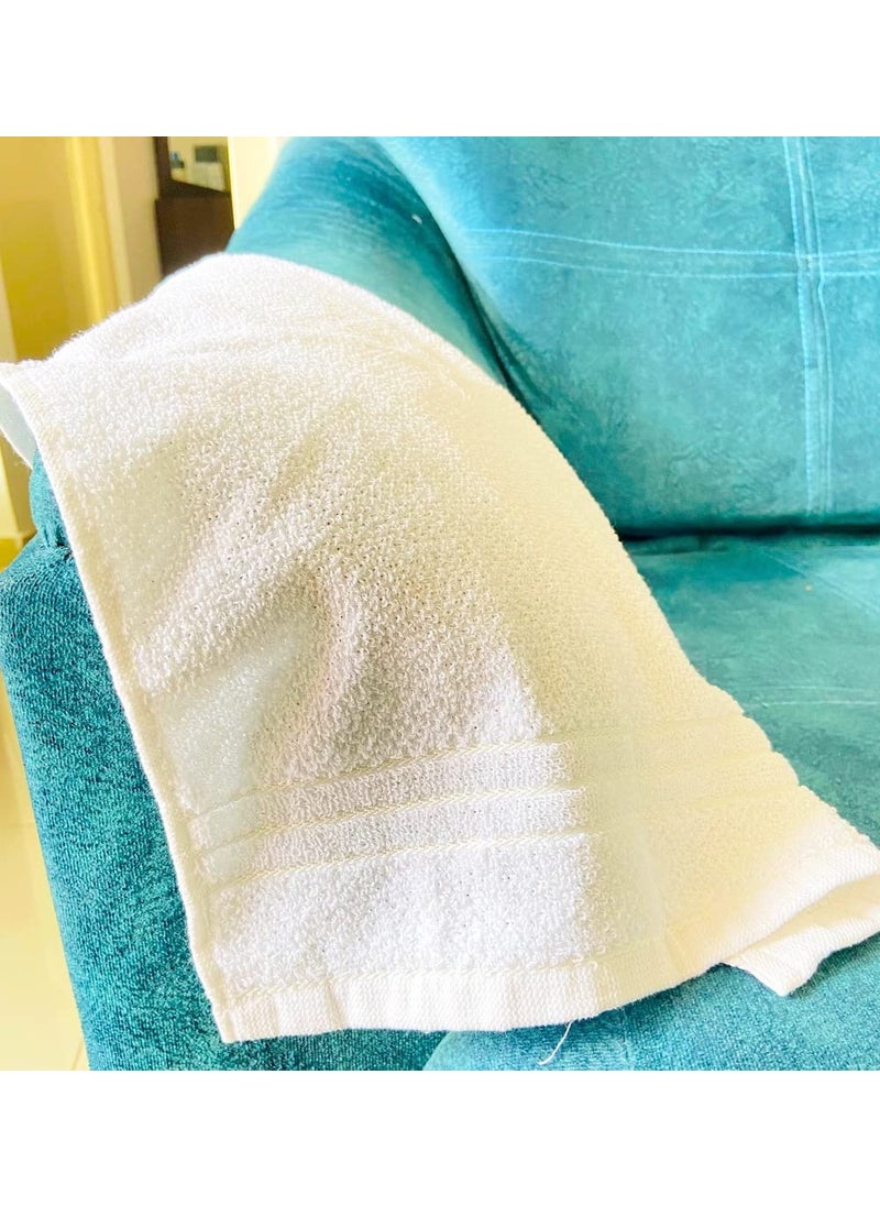 COTFLEX Hand and Face Towel White Pure Cotton Pack of 12