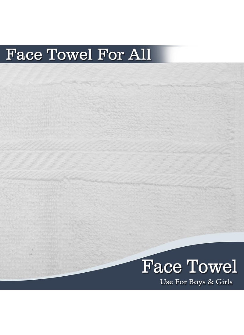 FRESH FROM LOOM Cotton Towel for face Face Towel Set 12 Face Towel White 13x13 inch