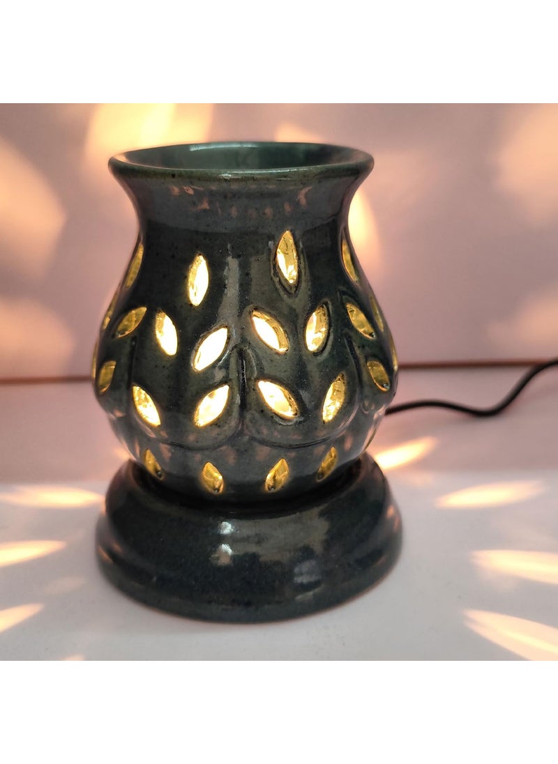 Aatiutik Handcrafted Ceramic Electric Fragrance Aroma Diffuser Oil Burners Nigh Lamp Light Electric Diffuser for Home Oud Gold Fragrance Oils of 10 ml Each