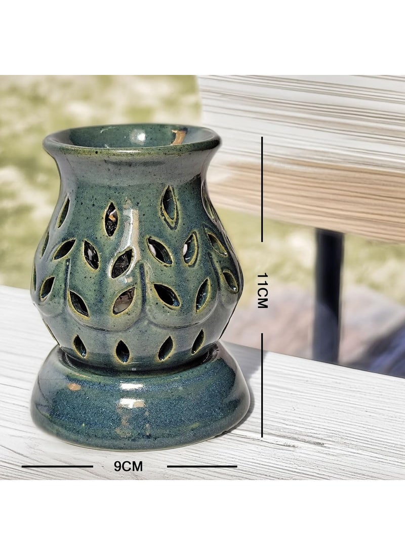 Aatiutik Handcrafted Ceramic Electric Fragrance Aroma Diffuser Oil Burners Nigh Lamp Light Electric Diffuser for Home Magic Fruit and Jasmine Fragrance Oils of 10 ml Each