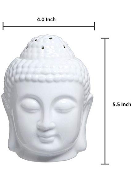 Aatiutik Ceramic Electric Buddha Aroma Diffuser Home Fragrance Night Lamp Light with Lemongrass Sandalwood Aroma Oil 10ml Each for Home Office Hotel Spa Scented 5