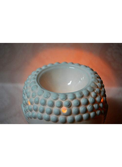 Aatiutik White Ceramic Buddha Head Aroma Diffuser Air Freshner Aroma Oil Burner Lamp Diffuser for Home Fragrance Diffuser Oils for Home 2 Rose Aroma Oil 10ml Each