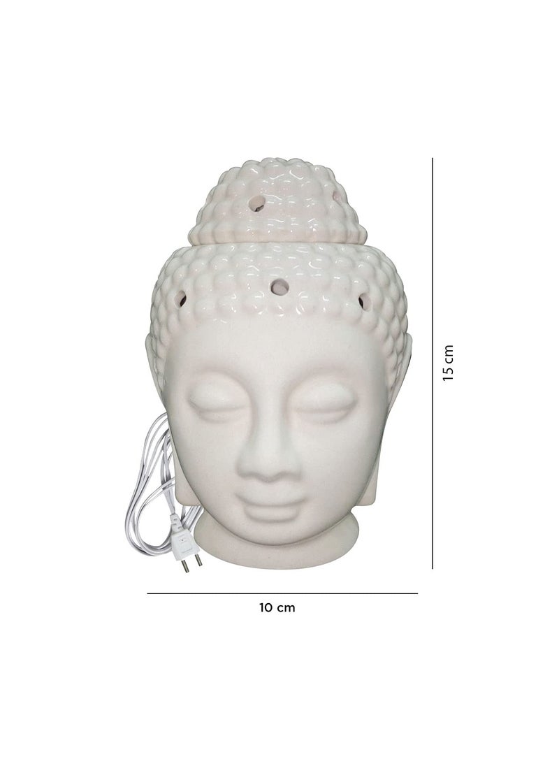 Luxantra Ceramic Electric Buddha Aroma Diffuser for Home Night Lamp Light with Rose Aroma Oil 10ml Each for Home Office Hotel Spa Made in India