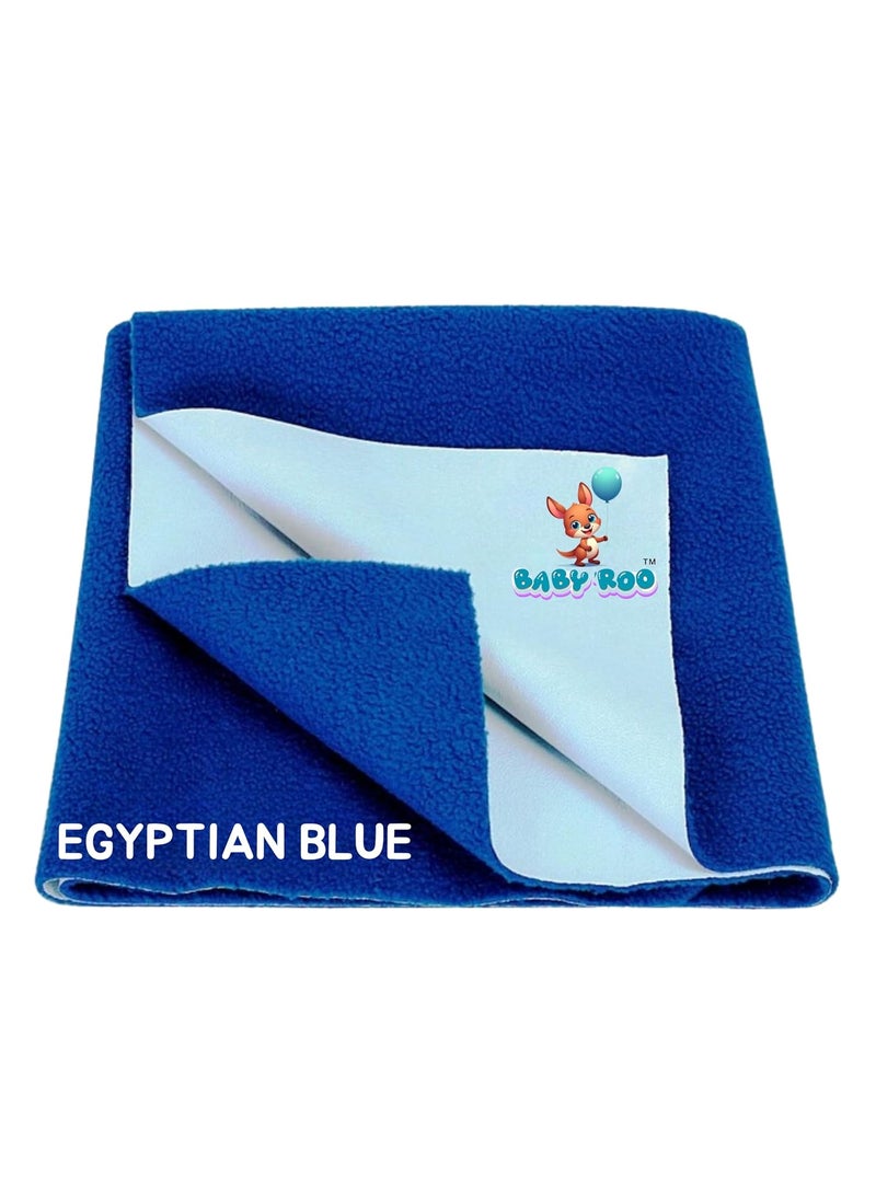 Baby Roo AntiPiling Fleece Extra Absorbent Instant Dry Sheet for Baby Bed Reusable Quick Waterproof Dry Sheet for Baby Baby Bed Protector Egyptian Blue L