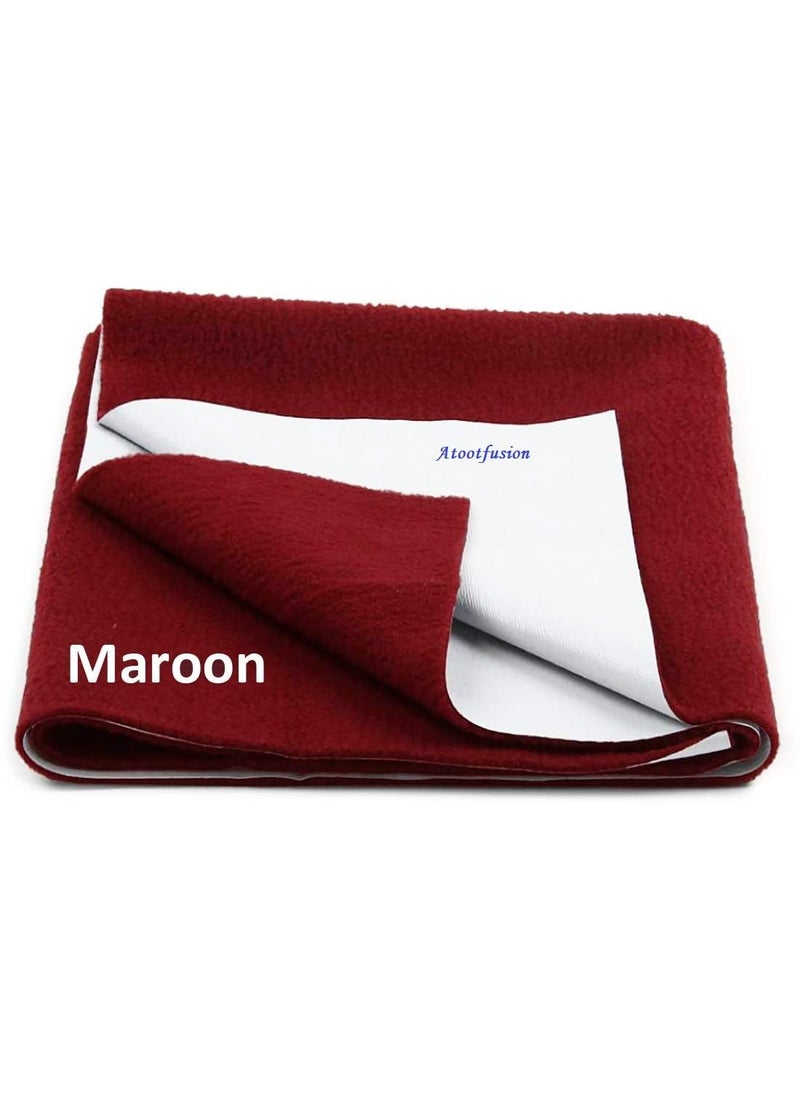 Soft Water Proof Baby Dry SheetBed ProtectorReusable Bed Underpad Waterproof Bed Pad Pee Pad Perfect for Kids Adults The Elderly Extra Large 220 x 140 cm Maroon