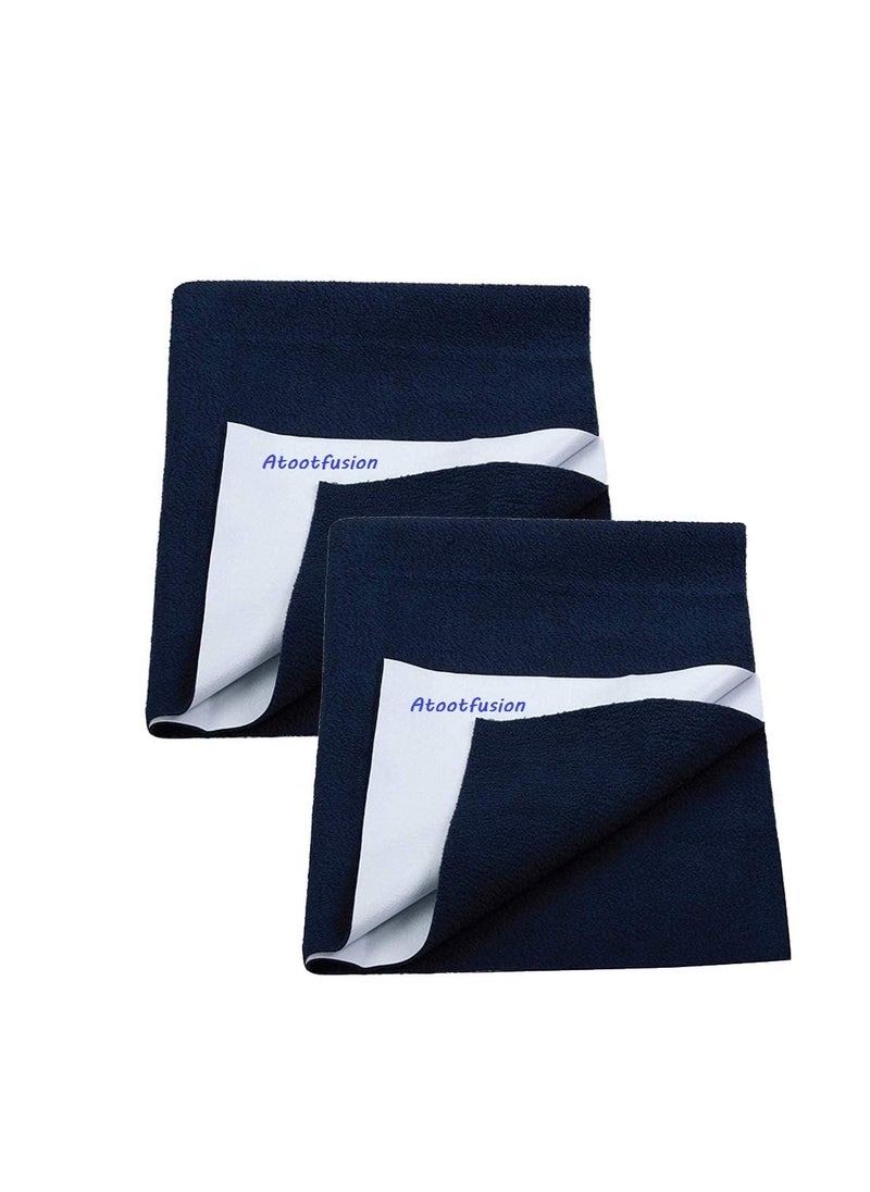 Soft Water Proof Baby Dry SheetBed ProtectorReusable Bed Underpad Waterproof Bed Pad Pee Pad Perfect for Kids Adults The Elderly Extra Large 220 x 140 cm Dark Blue