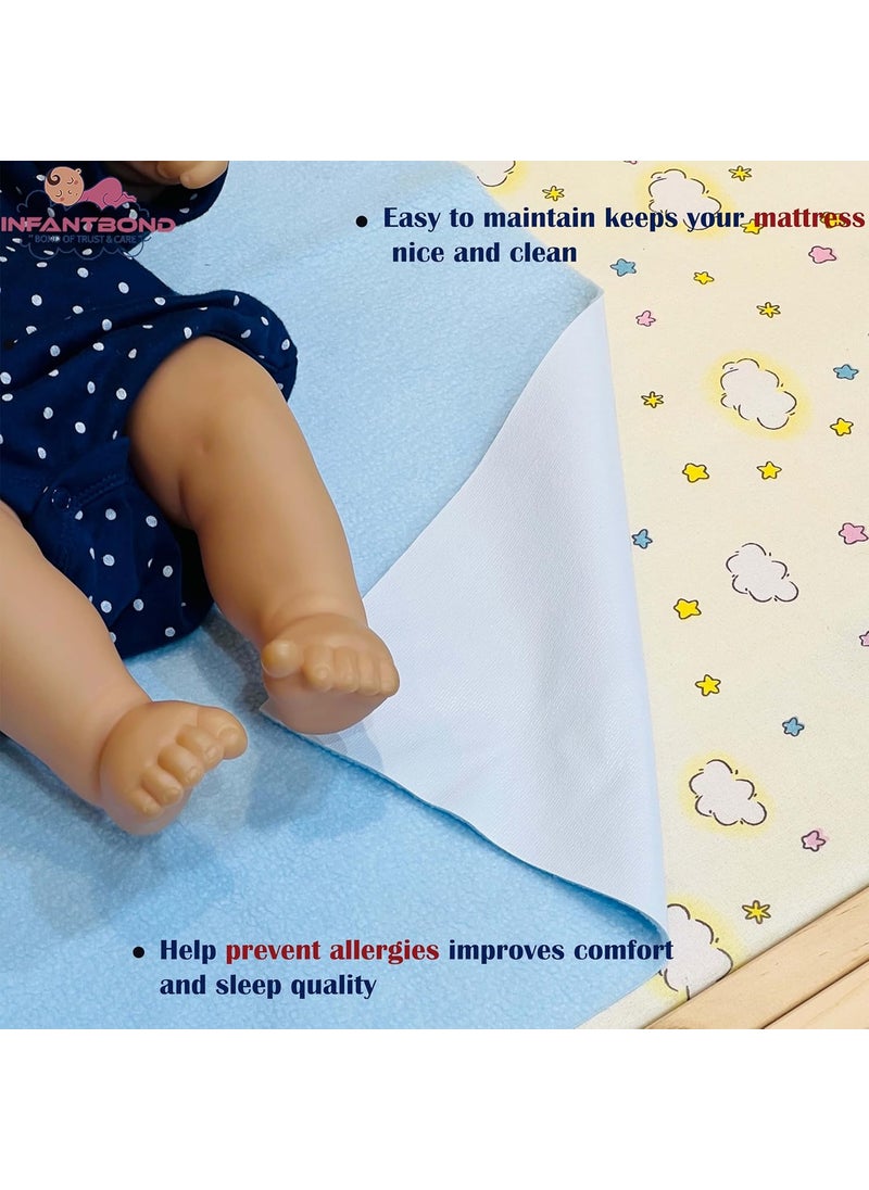 Infantbond Waterproof Quick Dry Sheet for Baby Bed Pad Baby Bed Protector Sheet for Toddler Children 06 MonthsPack of 464cm50cm