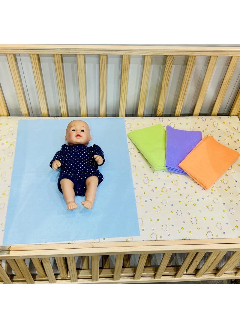 Infantbond Waterproof Quick Dry Sheet for Baby Bed Pad Baby Bed Protector Sheet for Toddler Children 06 MonthsPack of 464cm50cm