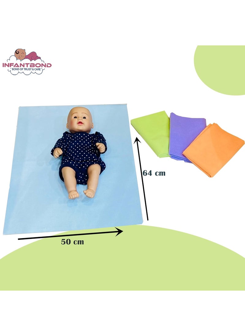 Infantbond Waterproof Quick Dry Sheet for Baby Bed Pad Baby Bed Protector Sheet for Toddler Children 06 MonthsPack of 464cm50cm