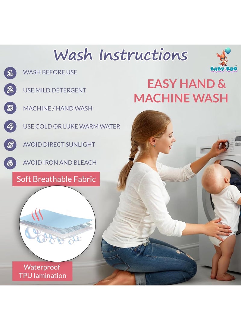 Baby Roo AntiPiling Fleece Extra Absorbent Instant Dry Sheet for Baby Bed Reusable Quick Waterproof Dry Sheet for Baby Baby Bed Protector Pacific Blue L