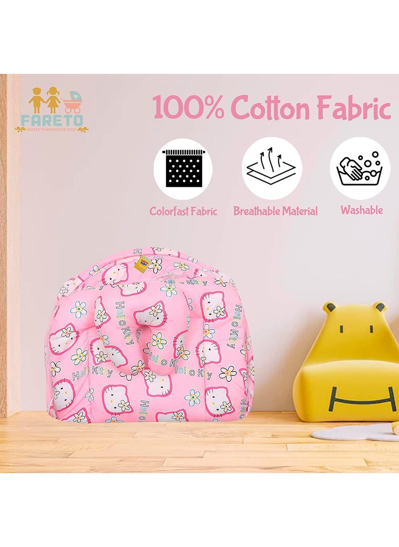 Infantbond Combo of Baby Mattress with Net Sleeping Bag 4 Pcs Bedding Set 4 Waterproof Sheets06 MonthsPID Kitty Pink