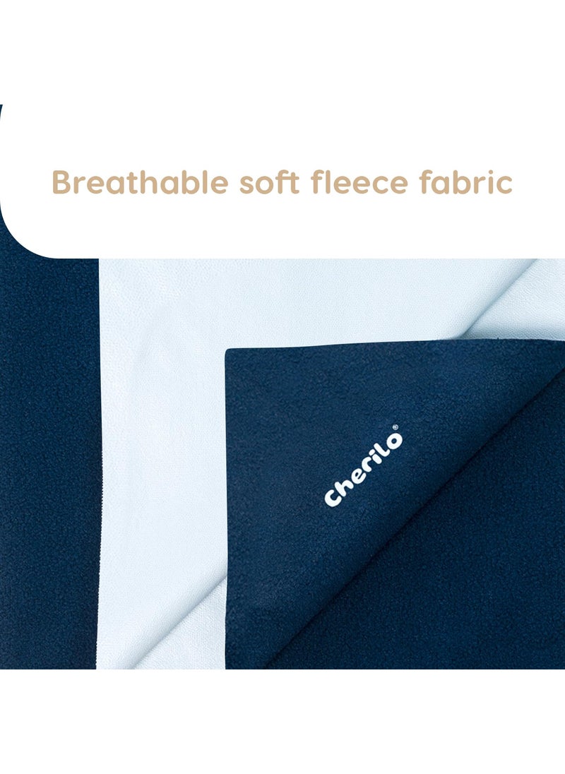 Cherilo Quick Dry Waterproof Protector Baby Dry Sheet Extra Large 140cm X 200cm Navy Blue