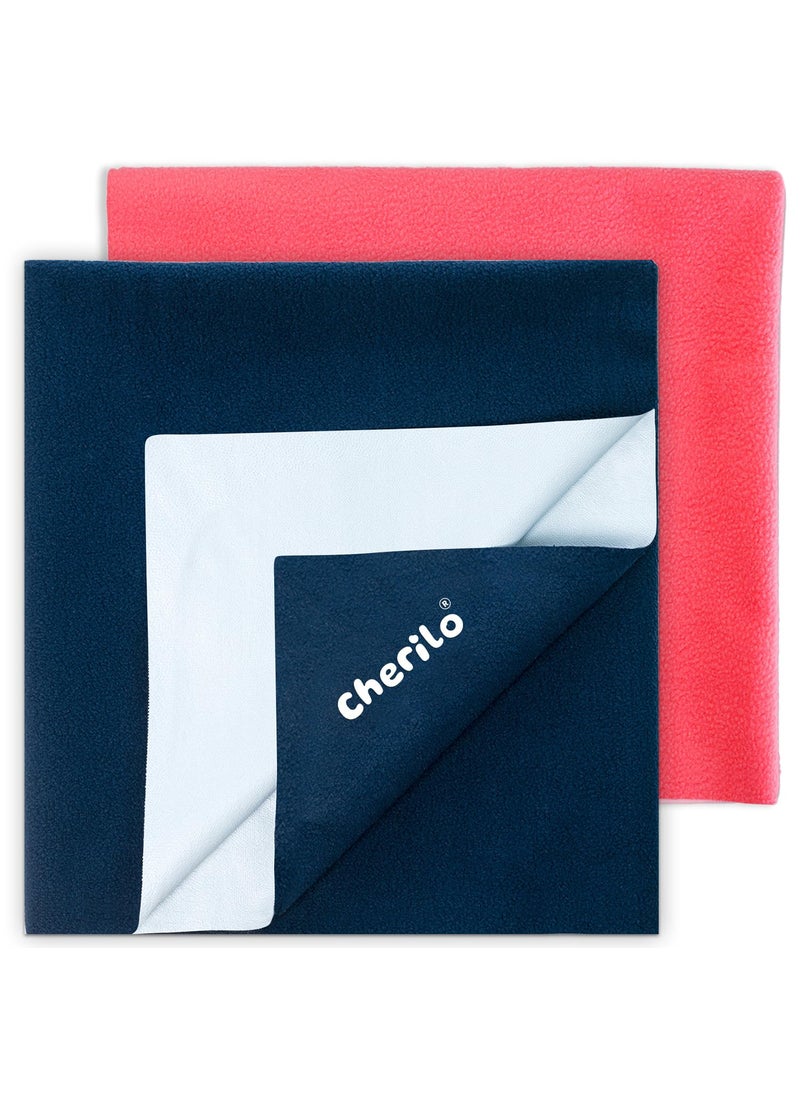 Cherilo Instadry Extra Absorbent Baby Dry SheetBed Protector Large Pack of 2Maroon Salmon Rose