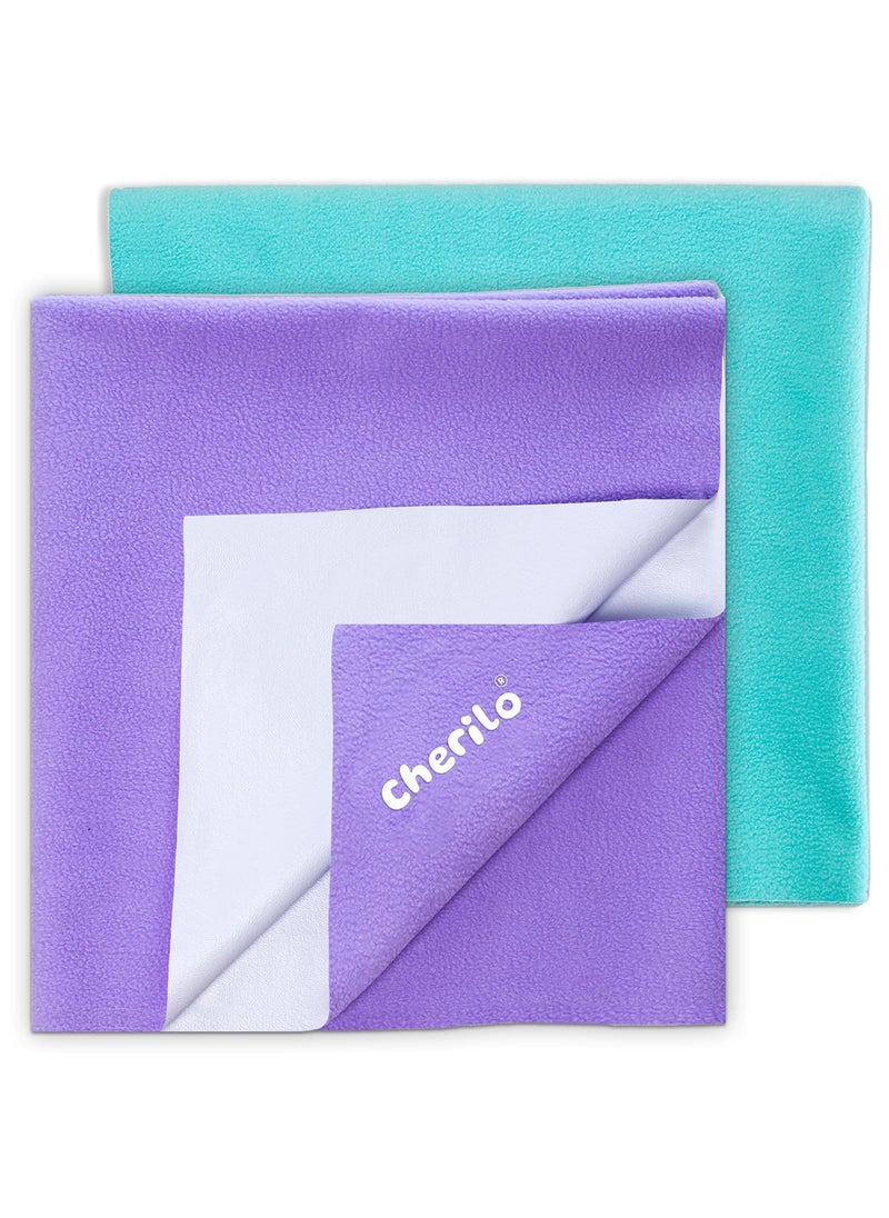 Cherilo Instadry Extra Absorbent Baby Dry SheetBed Protector Large Pack of 2Violet Sky Blue