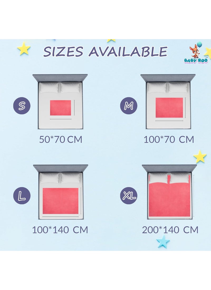 Baby Roo AntiPiling Fleece Extra Absorbent Instant Dry Sheet for Baby Bed Reusable Quick Waterproof Dry Sheet for Baby Baby Bed Protector Burgundy XL
