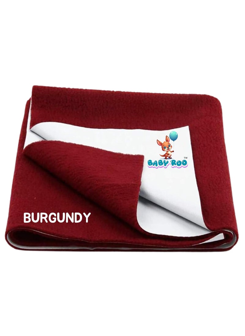 Baby Roo AntiPiling Fleece Extra Absorbent Instant Dry Sheet for Baby Bed Reusable Quick Waterproof Dry Sheet for Baby Baby Bed Protector Burgundy XL