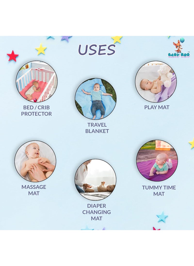 Baby Roo AntiPiling Fleece Extra Absorbent Instant Dry Sheet for Baby Bed Reusable Quick Waterproof Dry Sheet for Baby Baby Bed Protector Pacific Blue XL