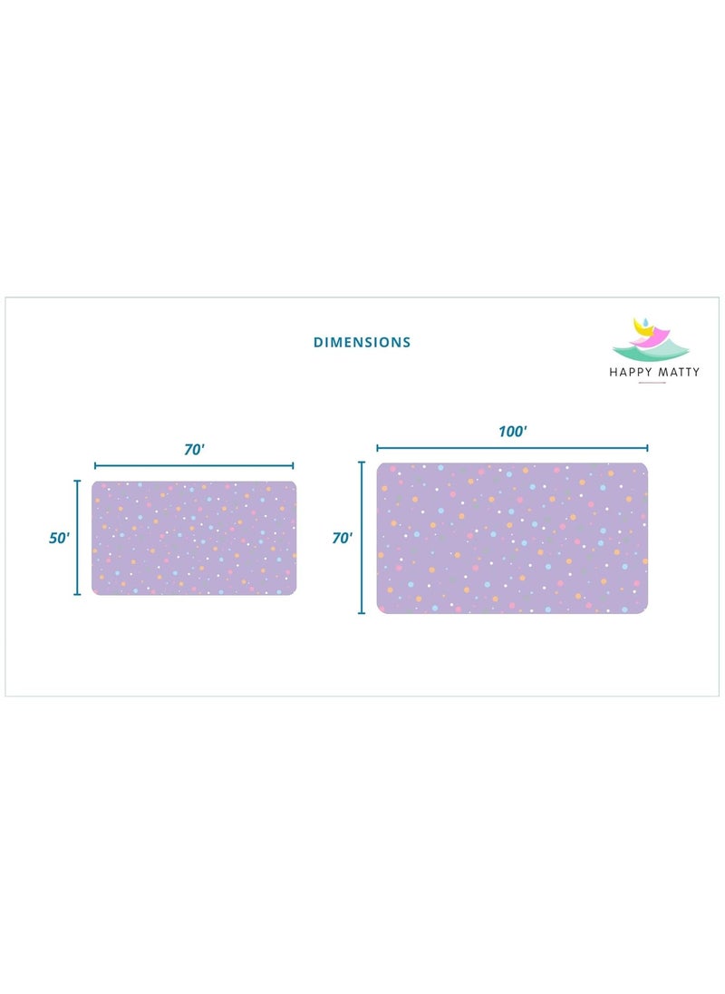 Happy Matty Polyester Babys Extra Absorbent Quick Dry Sheet Waterproof Reusable Washable Colourful Soft Comfortable Best for Lint Free Fabrics Mattress Crib Protector Polkadots SizeLarge