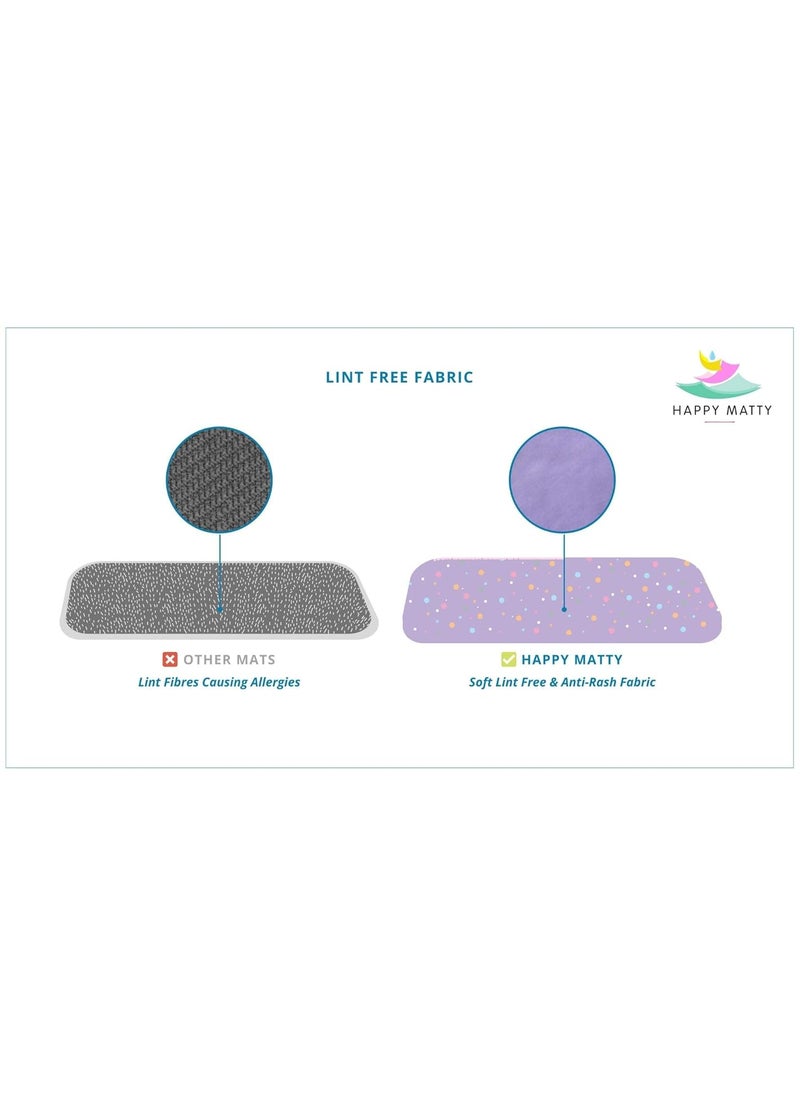 Happy Matty Polyester Babys Extra Absorbent Quick Dry Sheet Waterproof Reusable Washable Colourful Soft Comfortable Best for Lint Free Fabrics Mattress Crib Protector Polkadots SizeLarge