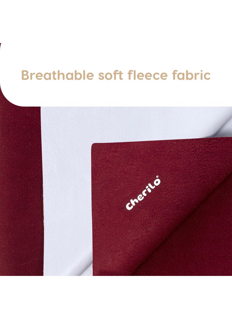Cherilo Waterproof Reusable Baby Dry Sheet Medium Size 70 X 100cm Pack of 3 Maroon Violet Navy Blue