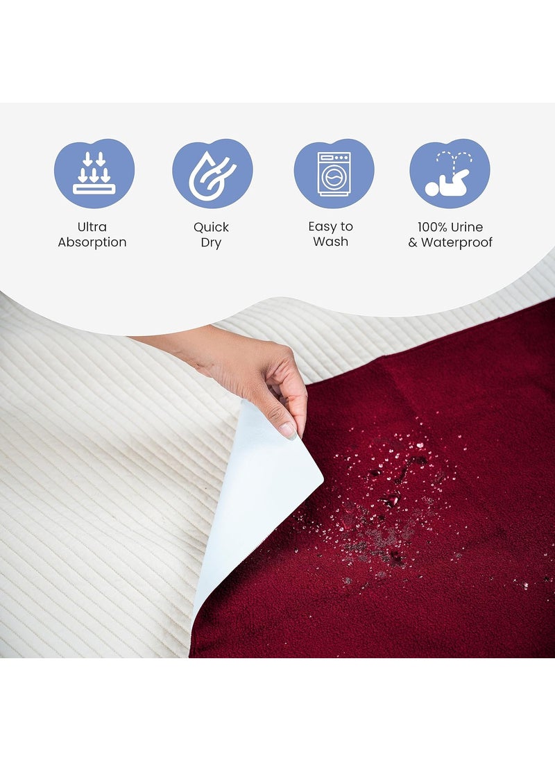 Cherilo Quick Dry Waterproof Protector Baby Dry Sheet Large 100cm X 140cm Grey