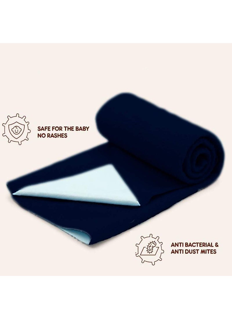 Edenwald Waterproof Quick Dry Sheet for Baby Quick Dry Sheet for Baby King Size Bed Navy Blue_XLarge 200cm x 140cm