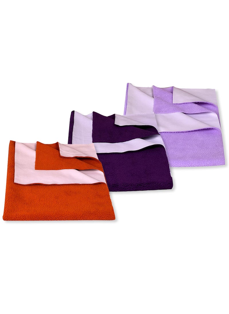 MOMSEASY New Born Baby Urine Drysheets Bedsheet Protector for Baby Baby Waterproof Bedsheet and Baby Care Products Combo Maroon Plum Lilac Medium 100x70 cm