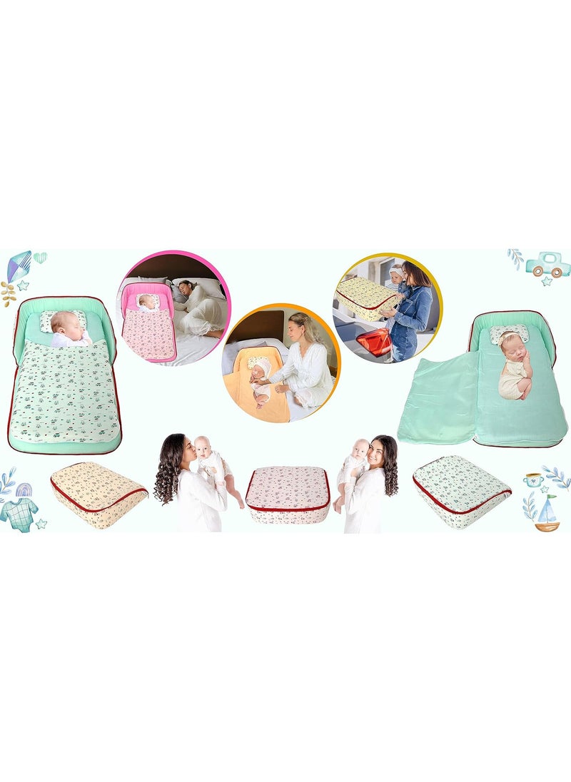 Kwitchy Baby Bedding Set Newborn Baby Bed Mattress Nest Portable Bed Sleeping Bed Carry Nests Cotton Gadda Set Infants Toddlers Girls Boys 012 Months Orange