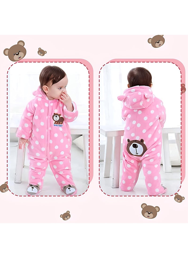 First Kick Baby Wearable Sleeping Bag New Born Hooded Snap Button Closer Security Bag 1218 Months Pink Polka