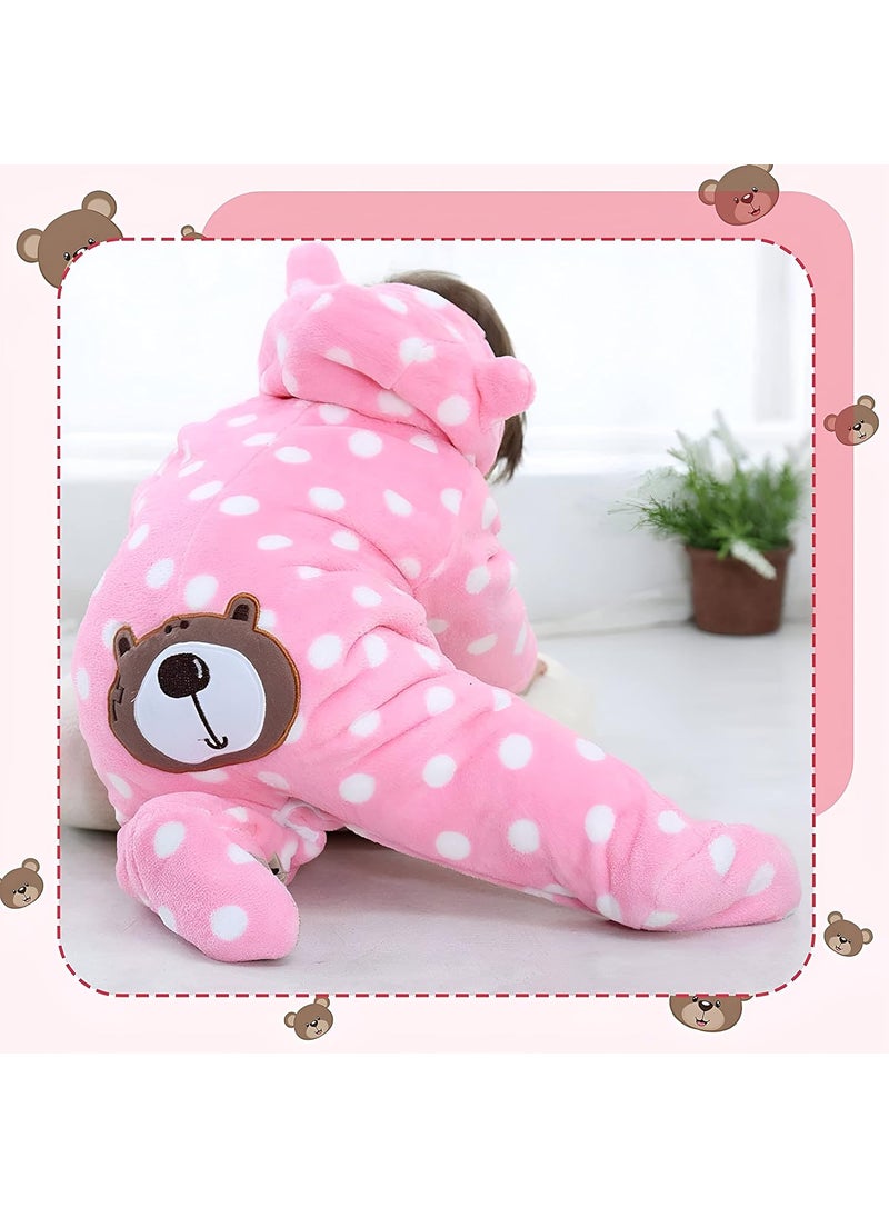 First Kick Baby Wearable Sleeping Bag New Born Hooded Snap Button Closer Security Bag 1218 Months Pink Polka
