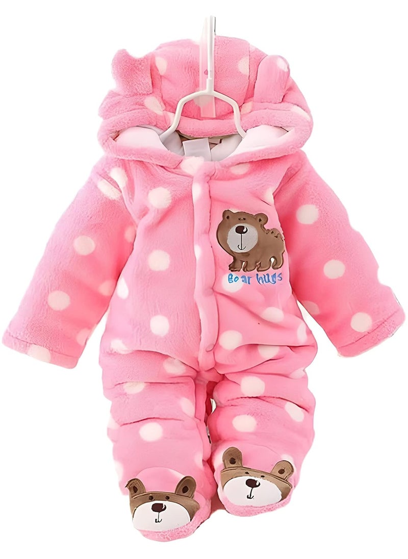 First Kick Baby Wearable Sleeping Bag New Born Hooded Snap Button Closer Security Bag 1218 Months Pink Polka
