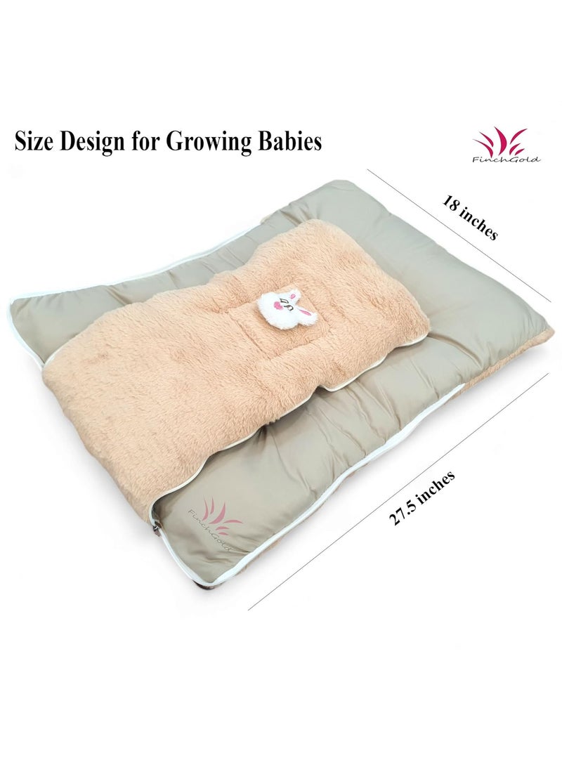 FinchGold Super Soft Fur Fabric Baby Sleeping Bag 06 Months Camel Color